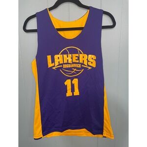 Lakers Bogdonavich 11 Basketball Jersey Purple Gold‎ Reversible, Youth Large